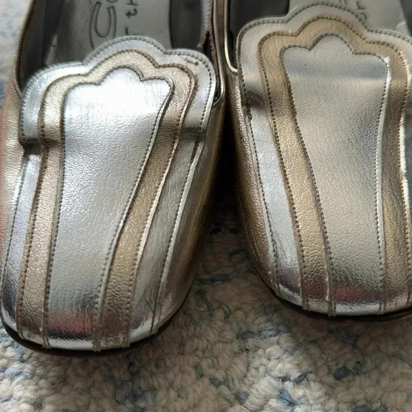 Coquettes Young and heart metallic vintage 60s mod block Heels 8 - Picture 3 of 8